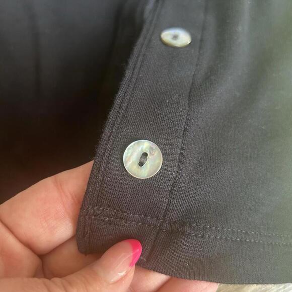 Ll Bean Cardigan Womens SM/Reg Black Supima Cotton Long Sleeve Button Up - Picture 5 of 6